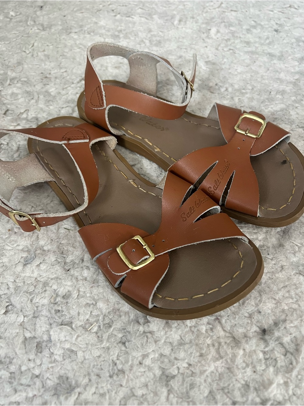 Brown Leather saltwater sun-san Sandals with Buckle